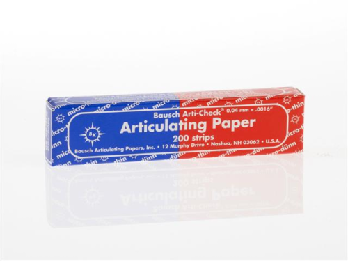 BK80 артикуляционная бумага, синяя/красная, 40 мкм, 200 полосок