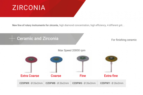 Полир на держателе "ZIRCONIA" для финишной обработки керамики 1шт. Reddish Stone