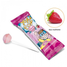 Miradent XyliPoP - Леденец на палочке из ксилита, КЛУБНИКА, 50шт х 6гр.  