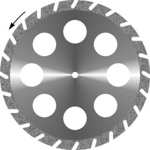 Диск алмазный (Круг зуботехнический) "Гипс 8 отверстий" 1шт.