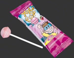 Miradent XyliPoP - Леденец на палочке из ксилита, КЛУБНИКА, 50шт х 6гр.  