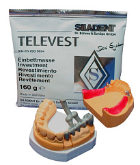 TeleVest (5 кг = 32 x 160 г) - паковочная масса для отливки телескопических коронок, порошок