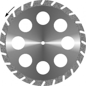 Диск алмазный (Круг зуботехнический) "Гипс 8 отверстий" 1шт.