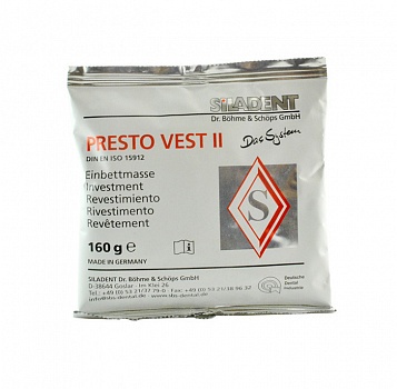 Presto Vest II (20 кг = 125 x 160 г) - шоковая паковочная масса для коронок и мостов, порошок